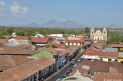 Blick auf El Calvario Kirche in León, Nicaragua