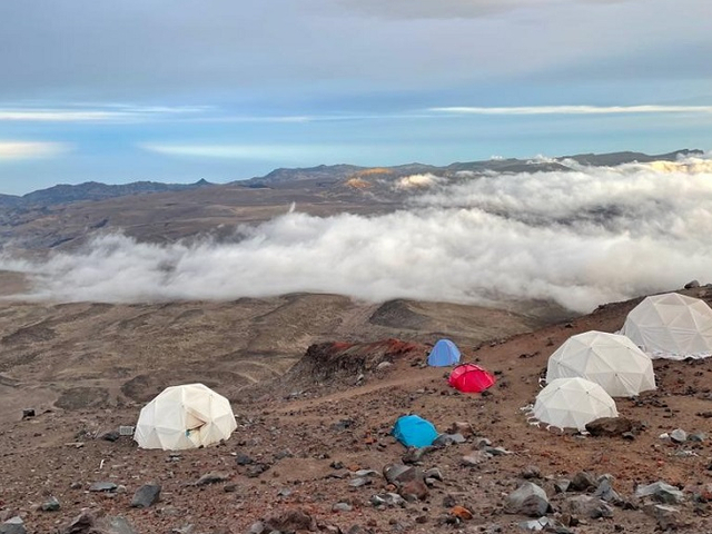 Highcamp am Vulkan Chimborazo in Ecuador