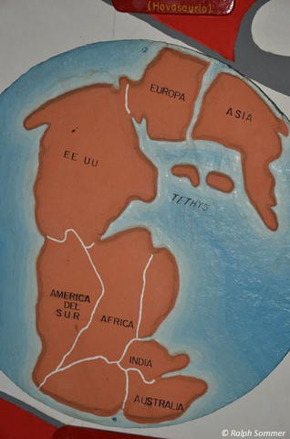 Karte Superkontinent Gondwana im Museum