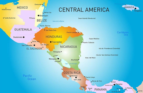 Übersichtskarte Mittelamerika