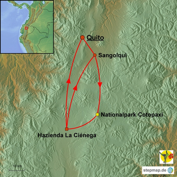 Karte Tagesausflug Cotopaxi