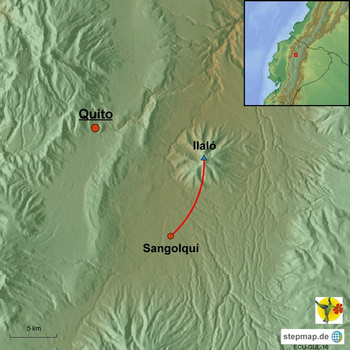 Karte Besteigung Ilaló Ecuador