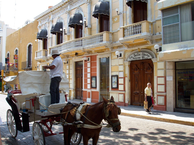Pferdekutschentransport in Mexiko
