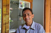 Radiosprecher bei Radio Volcán in Granada Nicaragua