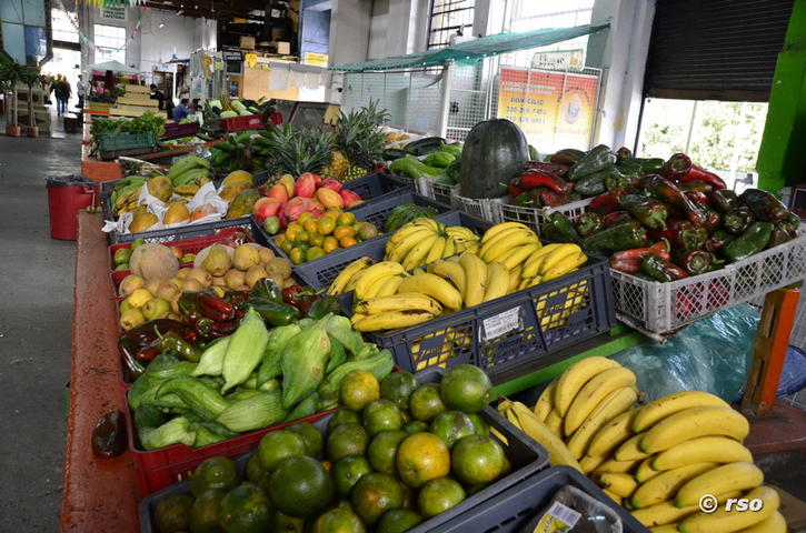 Tropische Früchte auf dem Markt in La Candelaria, Bogotá