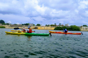 Mit den Kayaks zur Tierra Bomba