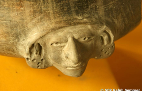 Agua Blanca Keramik Maske im Machalilla Nationalpark, Ecuador