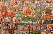 Decke mit Quetzalmotiv
