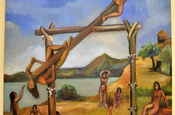 Gemälde Indigene und Schaukel