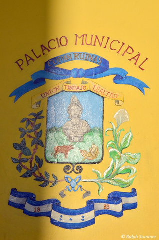Wappen des Stadtpalastes in Copán