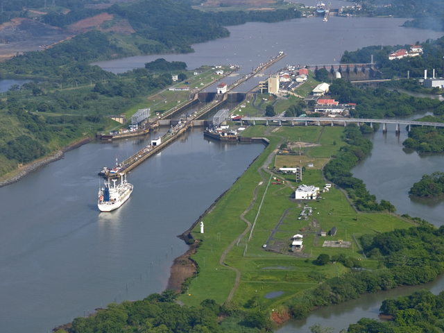 Luftbild des Panamakanals