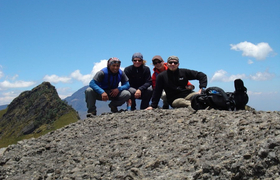 Bergsteiger auf dem Gipfel