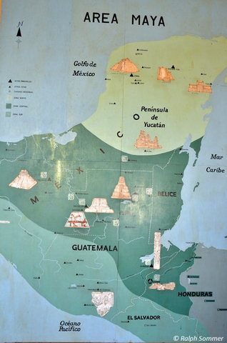 Karte Welt der Maya