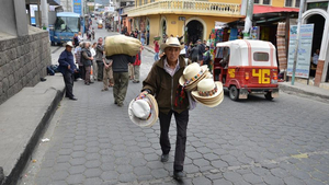 Hutverkäufer auf der Straße