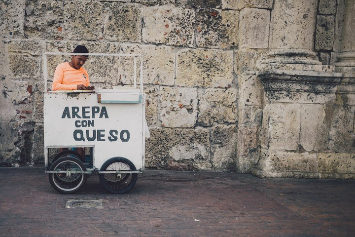 Arepa Stand in Cartagena