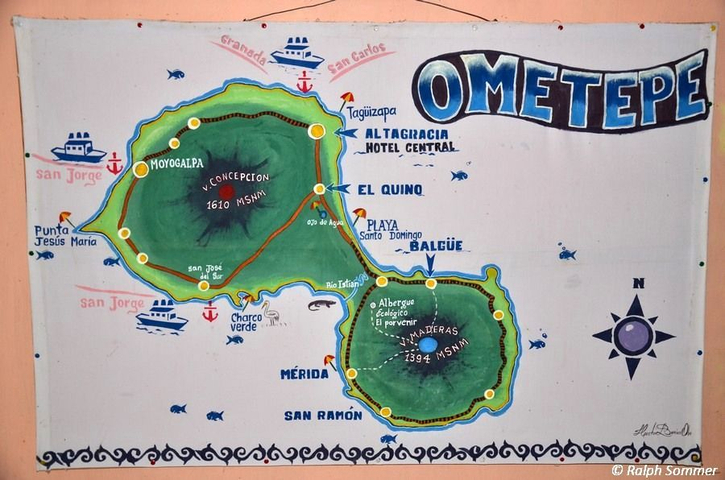 Karte Insel Ometepe Nicaragua