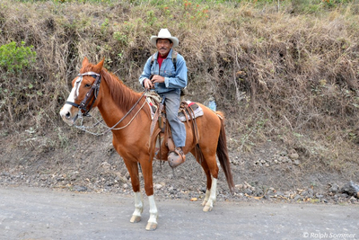 einheimischer Reiter am Vulkan Pacaya