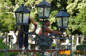 Lampenputzer im Zentralpark von Havanna