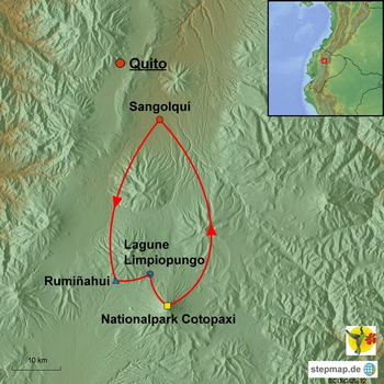 Karte Spur des Kondors Ecuador