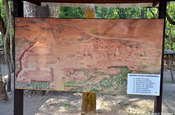 Schautafel der Ruinenstätte in Copán