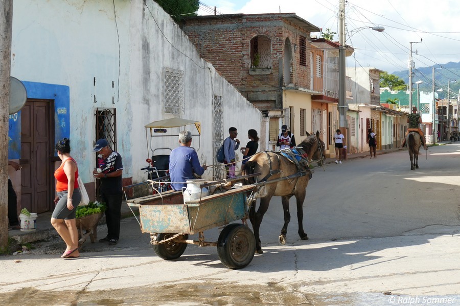 Milchverkäufer mit seinem Transport