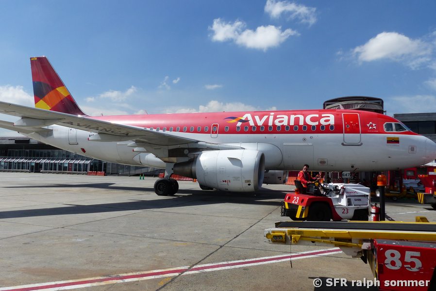 Lokale und internationale Fluggesellschaft Avianca